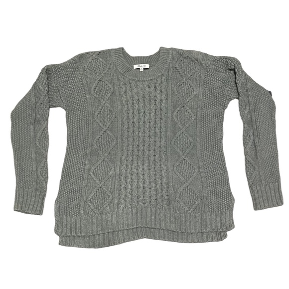 Madewell‎ Cable Knit Crewneck Sweater in Sage Green Style #F7241 Size Medium - Picture 1 of 4